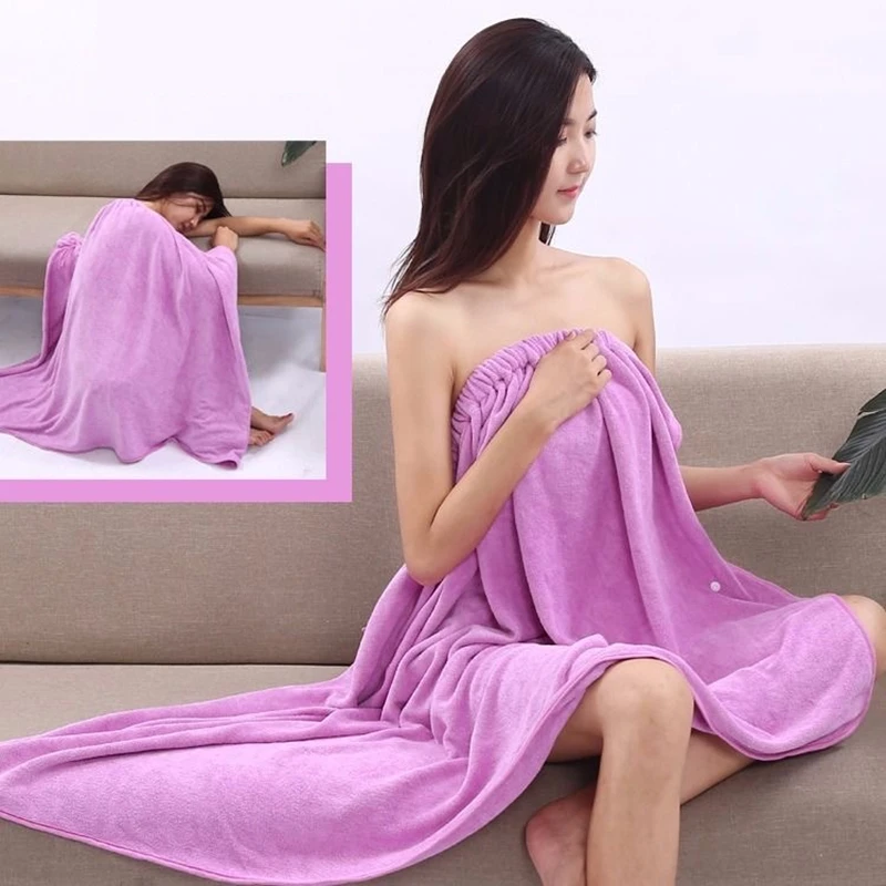 Description Picture 4 of itemFemale Soft Bath Towel Microfiber Bathrobe Woman Shower for Adults for Home Textiles Bath and Sauna Towels Bathroom Quick Drying