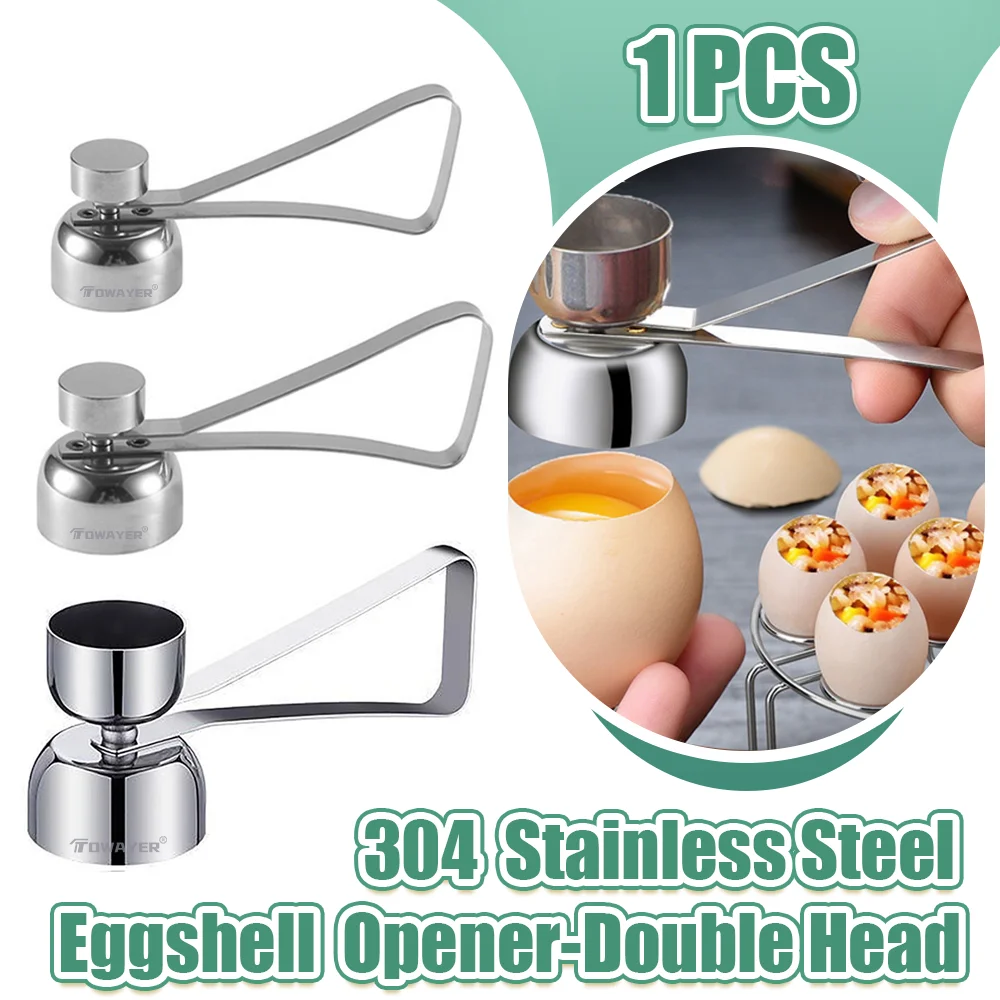 Egg Shell Scissors 304 Stainless Steel Egg Scissors Eggshell Opener Double Head Metal Boiled Egg Creative Gadgets Kitchen Cooking Accessories Tools