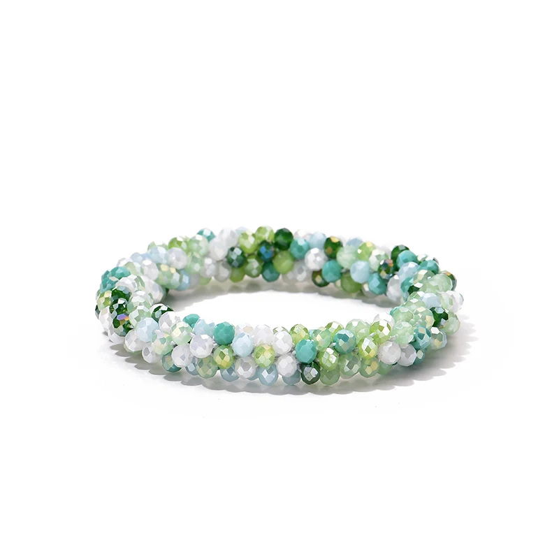 Bohemian Crystal Beaded Stretch Bracelet for Women - Vintage Boho Party Jewelry