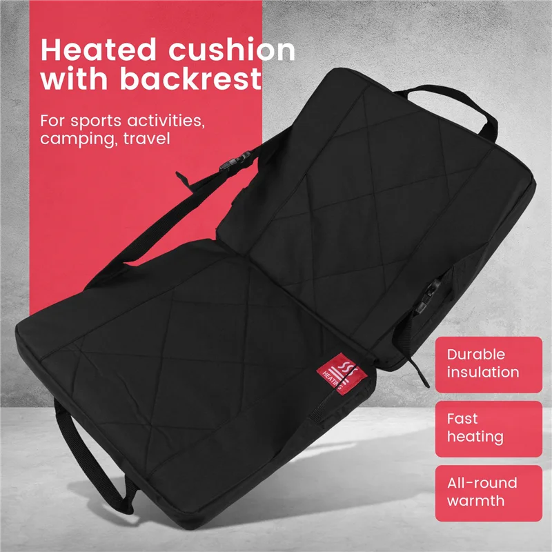 AC54-휴대용 가열 경기장 좌석 패드 따뜻한 가열 좌석 매트 스포츠 이벤트, 캠핑, 여행을위한 등받이 지원이있는 관람석 용