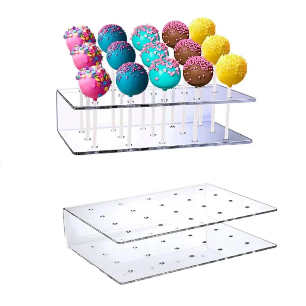 Cake Stand Dessert Stand 1/2pcs Acrylic Cake Pop Stand 15 Hole Candy Display Clear Candy Stand Baby Shower Wedding Party Birthday Dessert Placement