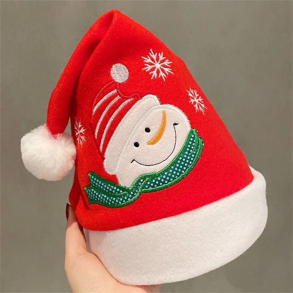 Cartoon Santa Hat Old Man Christmas Decoration Snowman Deer Red Hats Adult Children's Xmas Cap Gift New Year Party Supplies