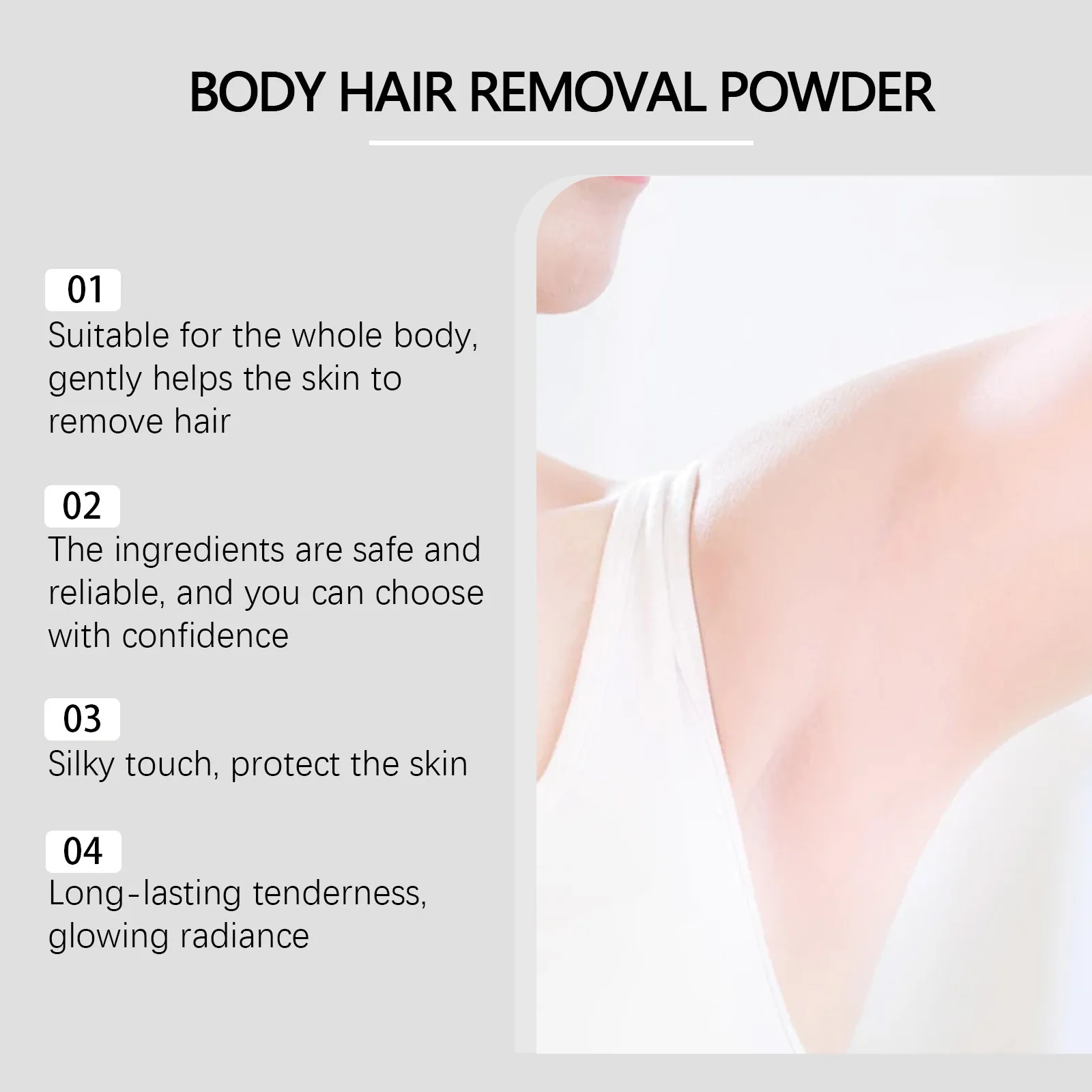 Body Hair Removal Powder Powerful Armpit Legs Arms Epilator Painless Depilatory Clean Hair Growth Inhibitor Woman Men Body Care 6