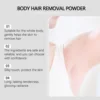 Body Hair Removal Powder Powerful Armpit Legs Arms Epilator Painless Depilatory Clean Hair Growth Inhibitor Woman Men Body Care 6