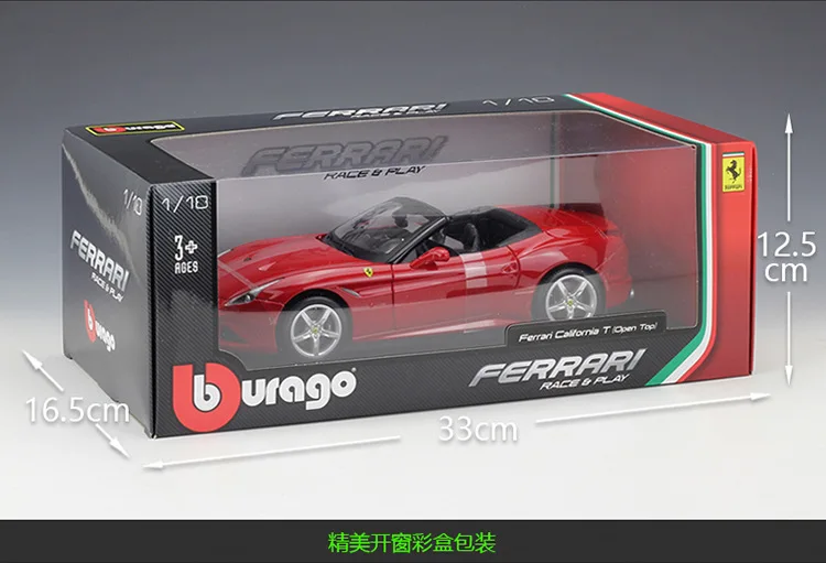New Burago 1/18 For Ferrari California T Metal Diecast Car