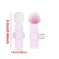 Microphone Lavalier Sans Fil pour iPhone USB C Android, Mini Micro Cravate avec Réduction du Bruit pour Enregistrement Vidéo et Vlog 4