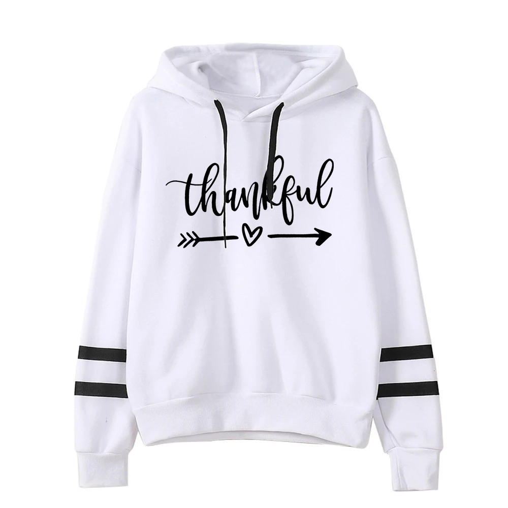 Thankful Hoodie Fall Tops Aesthetic Thanksgiving Day Clothes Women Blessed Clothes Streetwear Sweatshirt Aesthetic Top L