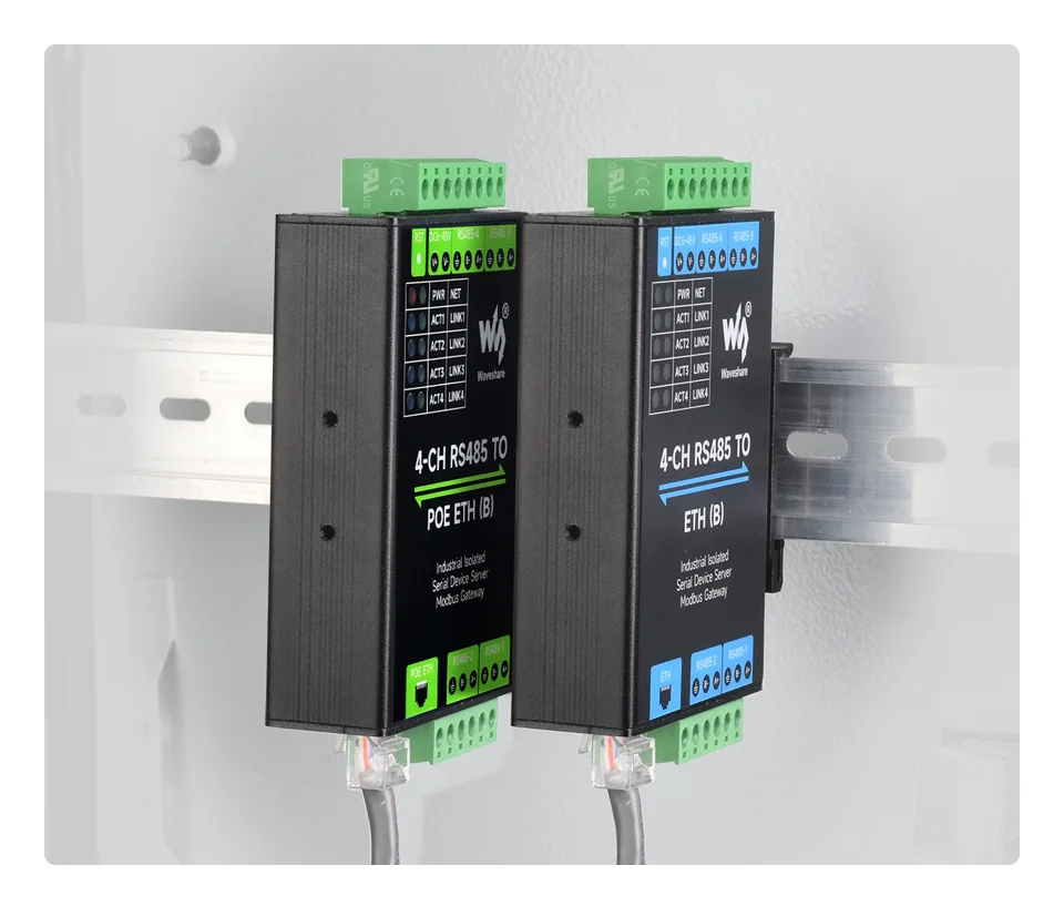 Módulo Serial Isolado Industrial Canais Rs485 para Servidor Ethernet Rj45 ch Canais Rs485 Operação Independente - Imagem 4