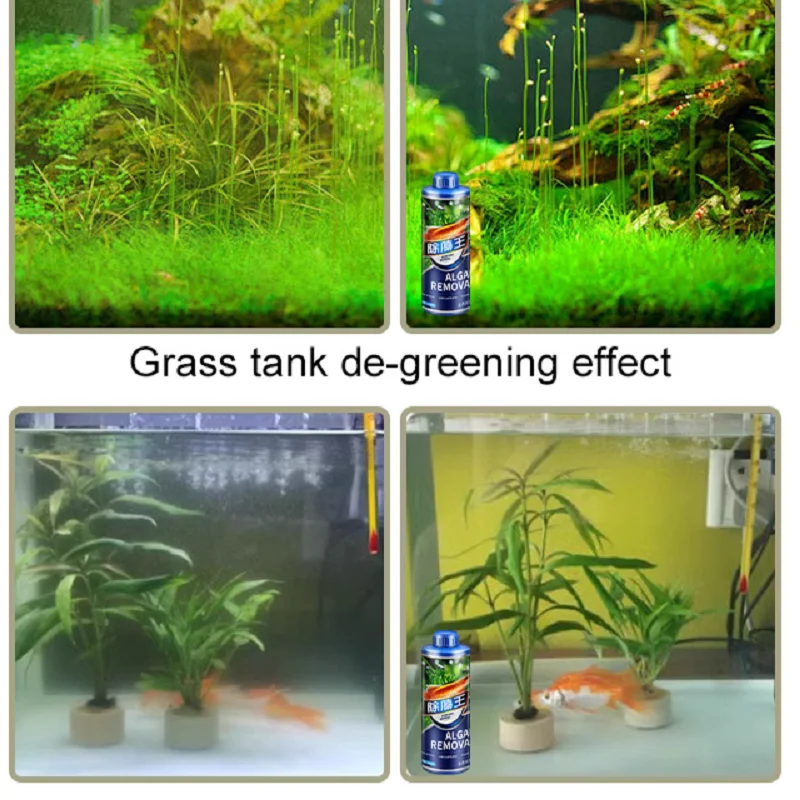Algaecide 300ml 1/2PC Fish Tank Remove Aquarium Moss Remover Fish Tank Water Purification Algae Removal Cleaner Clarifying aquarium algae remover