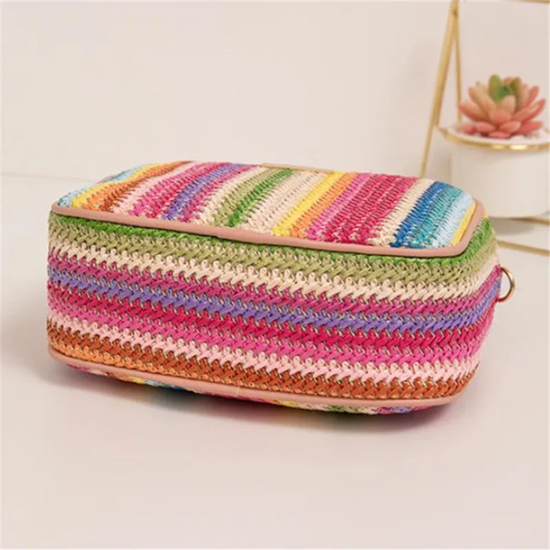 Trendy Ladies Bags, Fashionable and Artistic Weaving, Multi-color Straw Woven Bags, Ethnic Style Crossbody Bags, Women's Bags