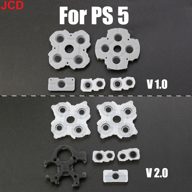 JCD 1 Set Silicone Conductive Rubber Adhesive Button Pad Keypads for PS5 1.0 2.0 V1 V2 BDM-020 Controller Gamepad Accessories