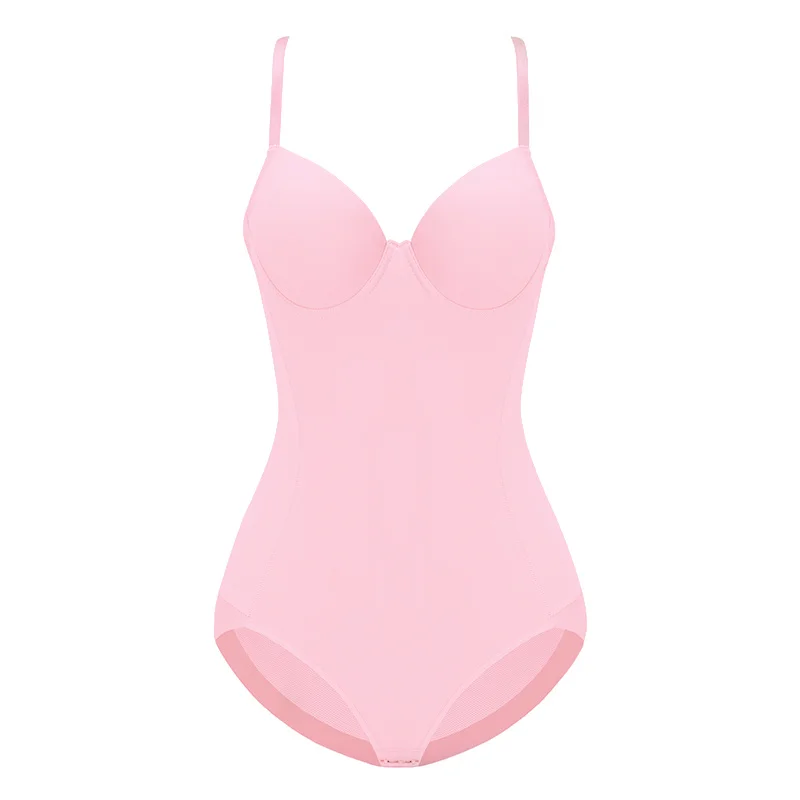 Underwire White Bodysuit Women Shapers Stretch Solid Color Silky Underwear Shapewear