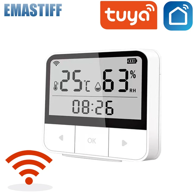 Tuya Smart WIFI Temperature And Humidity Sensor Indoor Hygrometer  Thermometer With LCD Display Support Alexa Google Assistant - AliExpress