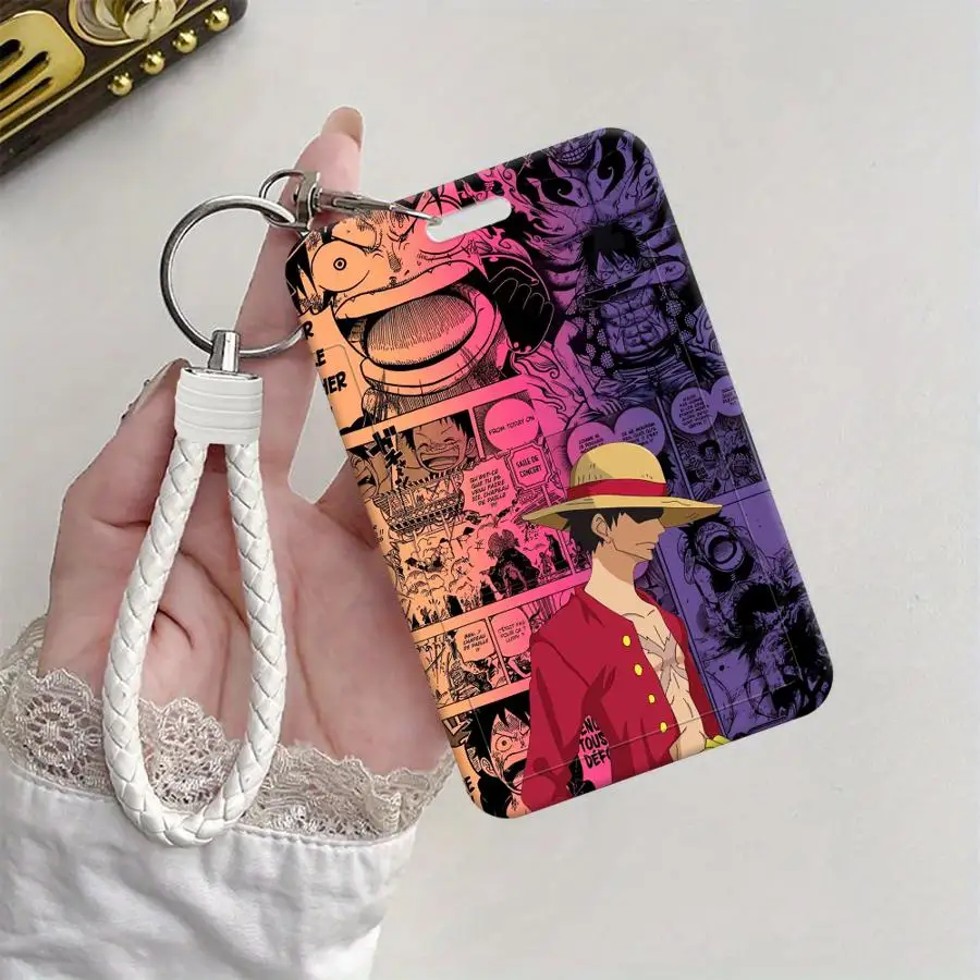 Anime One Piece 1 Stück Kartenhalter Ausziehbarer Kreditkartenhalter Kinder-Bus-Kartenhalter mit Schlüsselband Bankausweis-Hülle – Detail 2