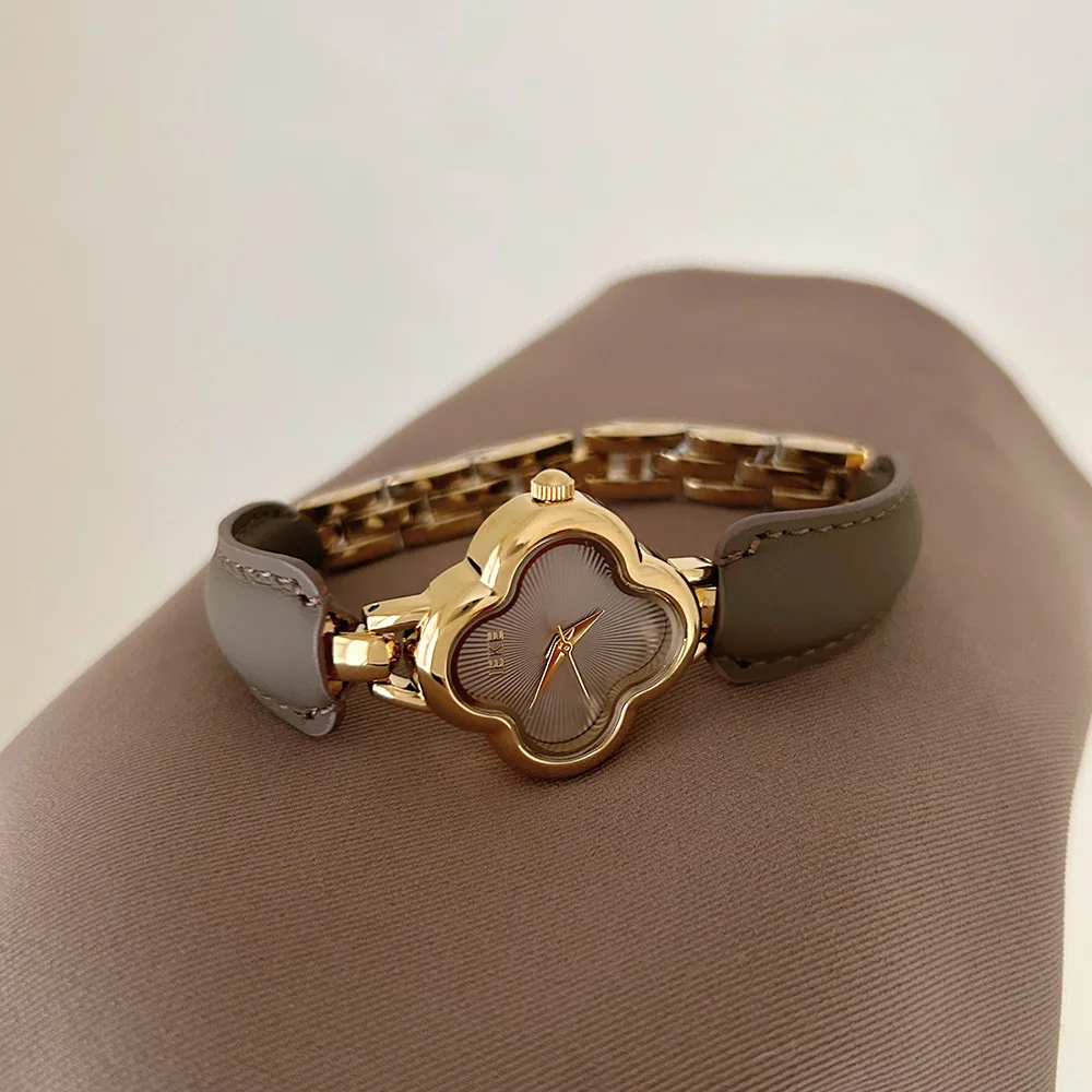 Reloj de Cuarzo para Mujer, Esfera Dorada y Plateada, Acero Inoxidable, Reloj de Pulsera para Dama, Estilo Sencillo