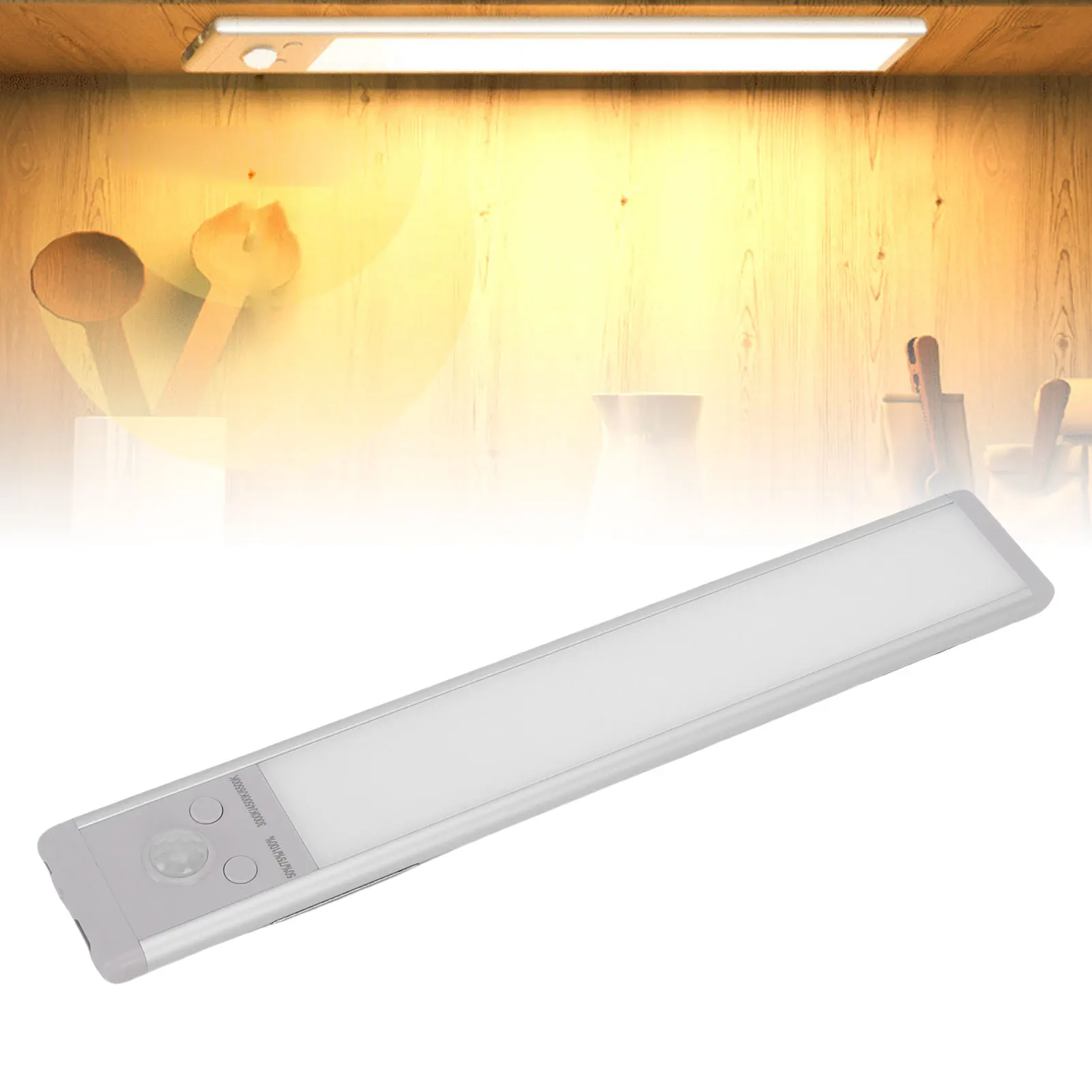 9.4in Under Cabinet Lighting Rechargeable LED Motion Sensor Light Indoor Magnetic Closet Light Under Counter Lamp for Kitchen St