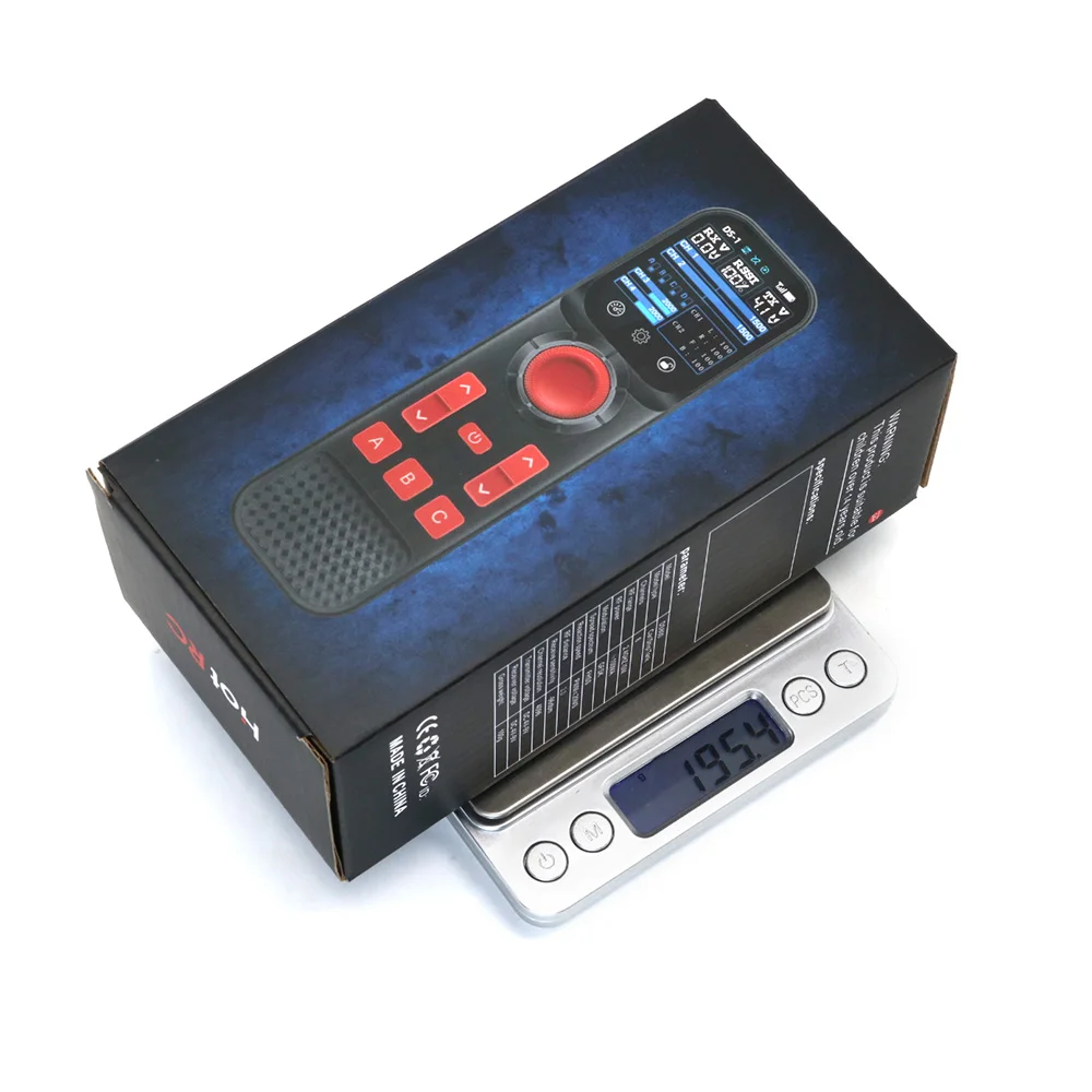 Détail des commandes de l'émetteur RC Hotrc DS-800 8CH 2.4GHz avec récepteur F-08A pour voiture et bateau RC