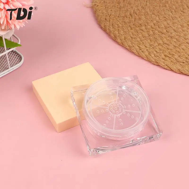 

10g Portable Travel Box Makeup Travel Pot With Elasticated Net Sifter Square Loose Powder Container Reusable Empty Cosmetic