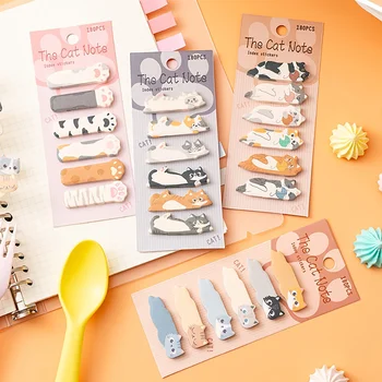 180 Sheets Cute Cat Sticky Notes Student Classified Indexing Stickers Bookmarks Memo Stationery 1