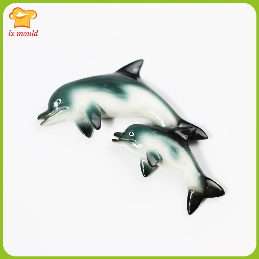 

Dolphin Silicone Fondant Mold Mother-Baby Dolphin Cake Topper Chocolate Candy Baking Mould Soap Gypsum Polymer Clay