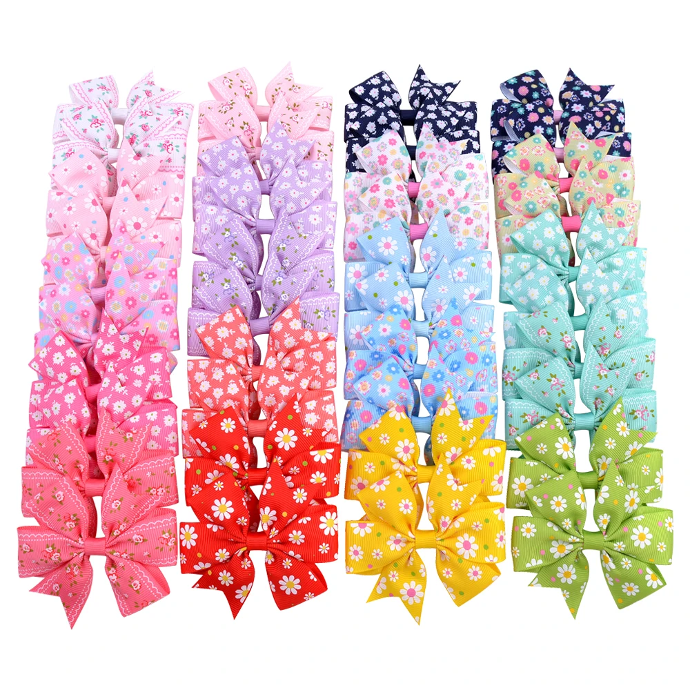 Lot de 20 Barrettes à cheveux pour petites filles, avec ruban gros grain, accessoires pour