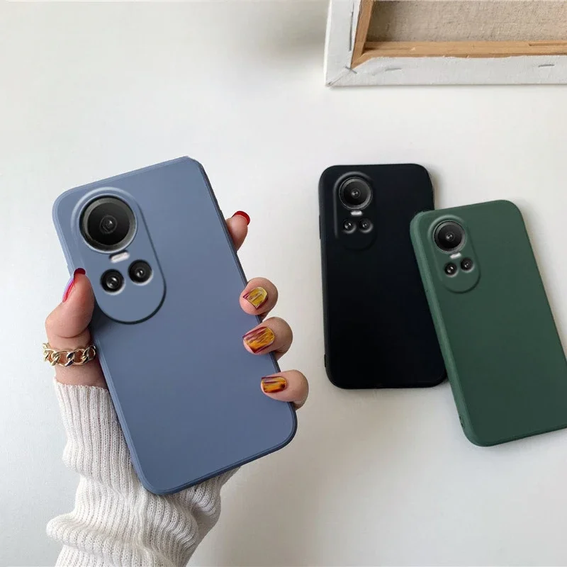Oppo Reno 10 5g 용 케이스 OPPO Reno10 5G Pro 쉘 보호 Coque 용 액체 실리콘 범퍼 충격 방지 TPU 소프트 폰 커버