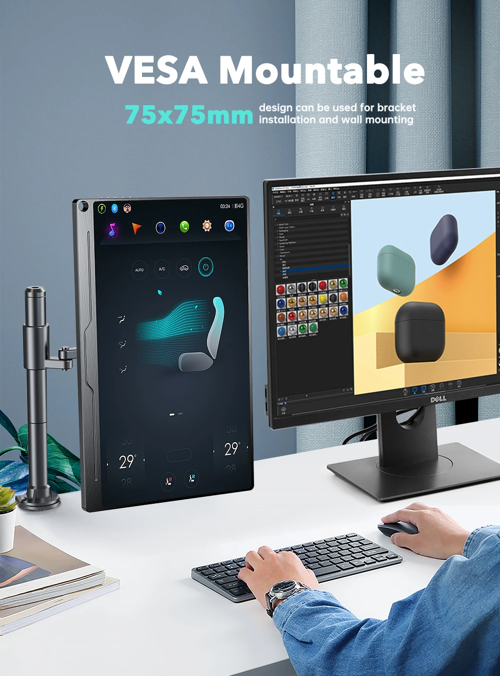 UPERFECT ޴  17.3ġ 4K  ÷, 3840 x 2160 1500:1 Ϻ 500Nits 100% Adobe RGB IPS ũ 2 SpeakersType-C HDMI, V