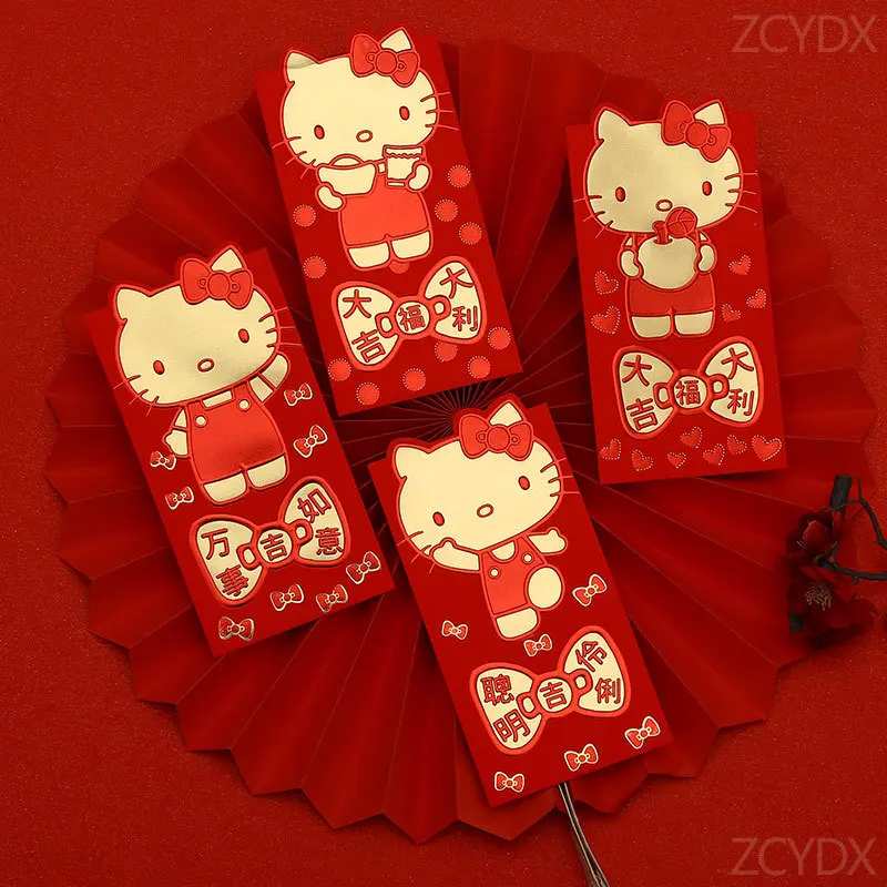 12pcs Sanrio Hello Kitty Chinese New Year Red Packet Cute