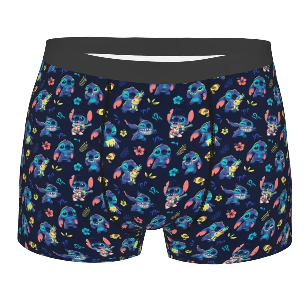 Custom Stitch Lion Cute Boxers Shorts Men's Disney Movie Briefs Underwear Fashion Underpants