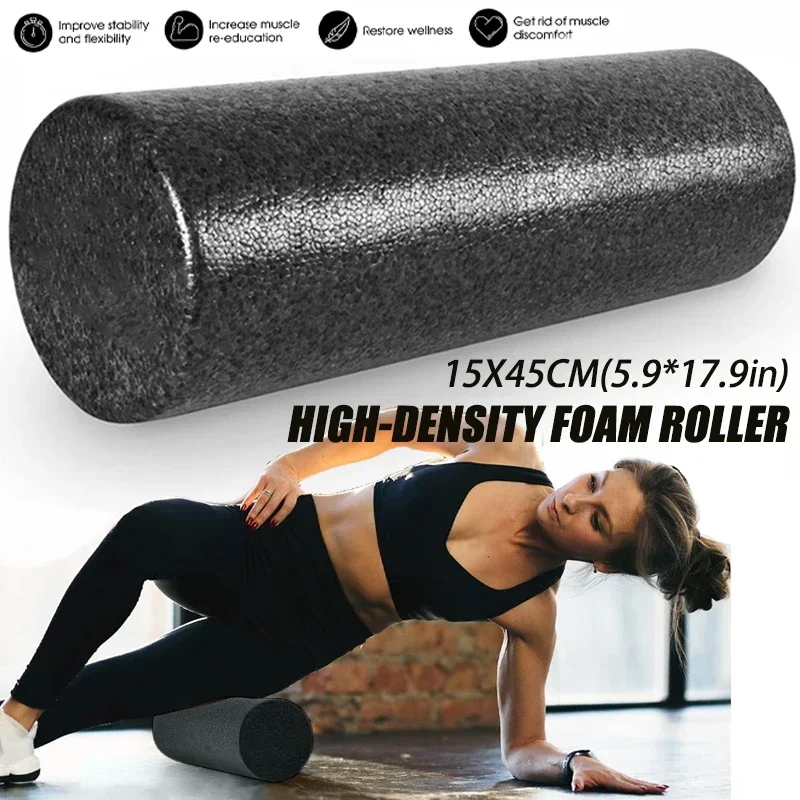 Foam Roller Morbido Rullo Massaggiante In Schiuma EVA Nero - 32x14cm, Superficie Dentata, Per Palestra, Yoga E Fisioterapia Gomma Piuma - Foto 5