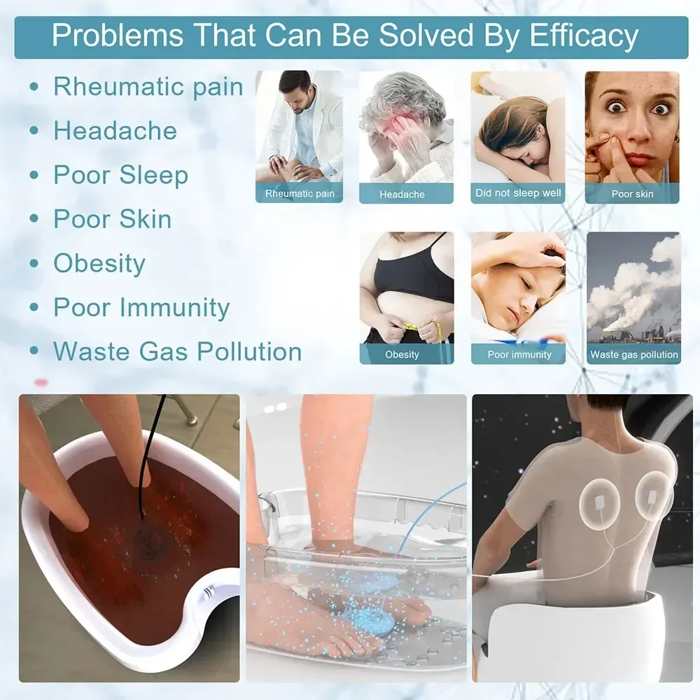 Ionic Detox Footspa Bath Machine With Basin Mini Foot Bath Detox Health Therapy Clean Vibration Arrays Aqua Promote Good Health