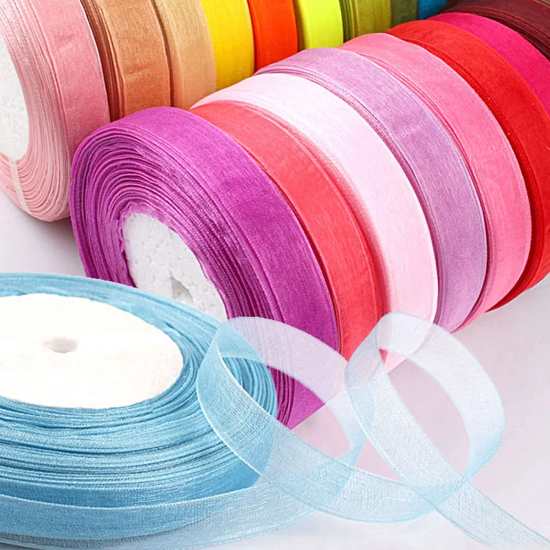 12mm Transparent Organza Ribbon - 50 Yards for DIY Crafts, Gift Wrapping & Decoration