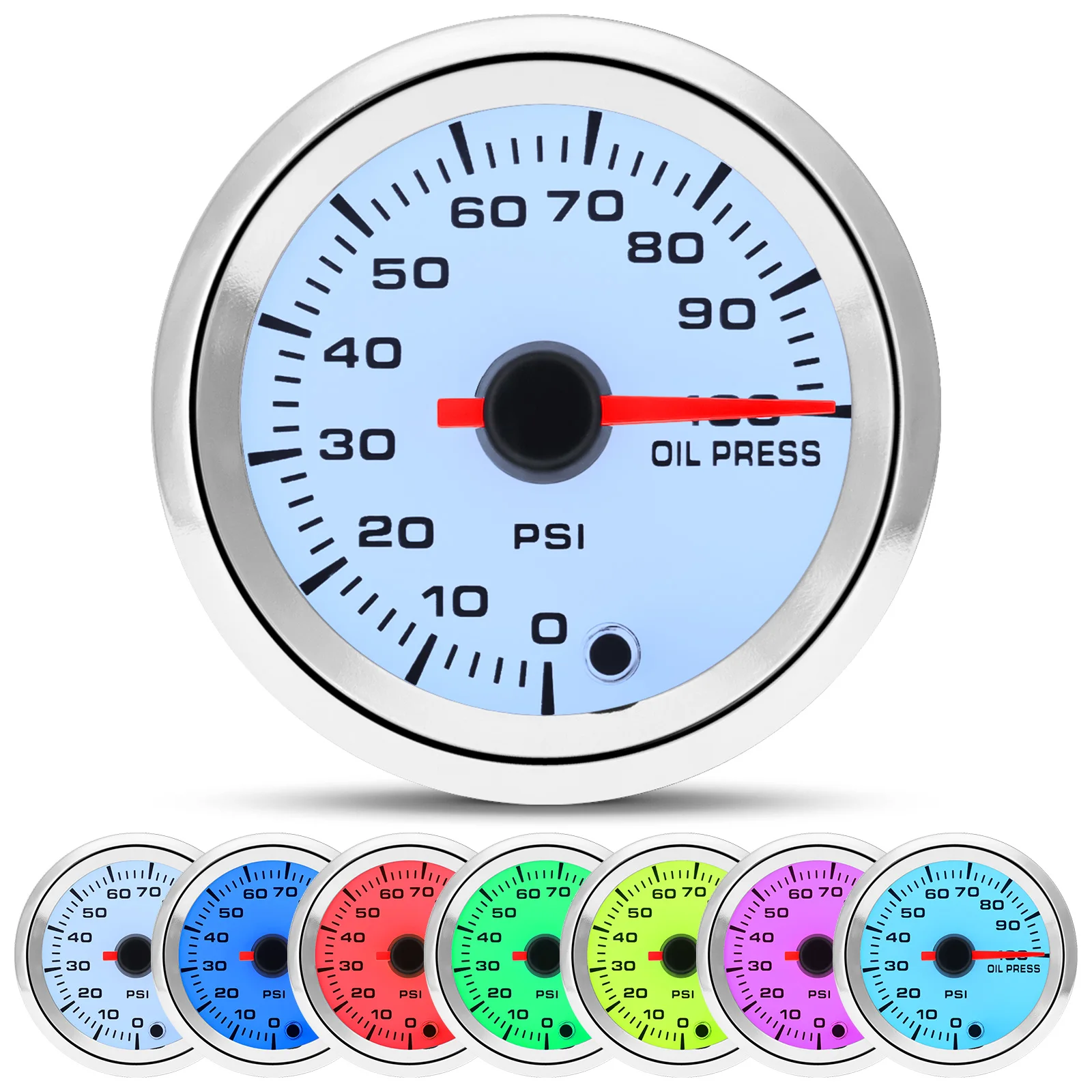 7 colori luce 52MM contagiri acqua/olio indicatore di temperatura olio manometro EXT Temp rapporto carburante aria voltmetro per auto a benzina 12V