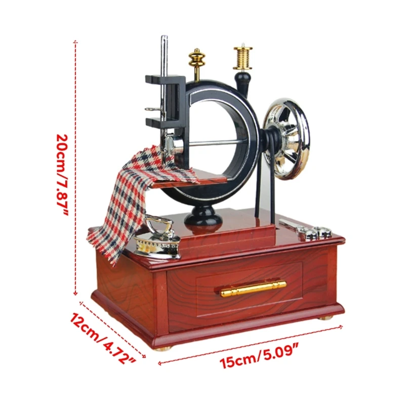 Portable Sewing Machine Retro Sewing Machine Gift Music Boxes Creative Birthday Gift For Girlfriend Friend Music Boxes