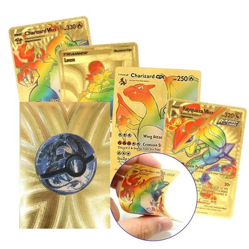 Pokemon Cards Pokemon Cards Pikachu Figure Spanish French English German VMAX GX Vstar Energy Card Kids Game Collection