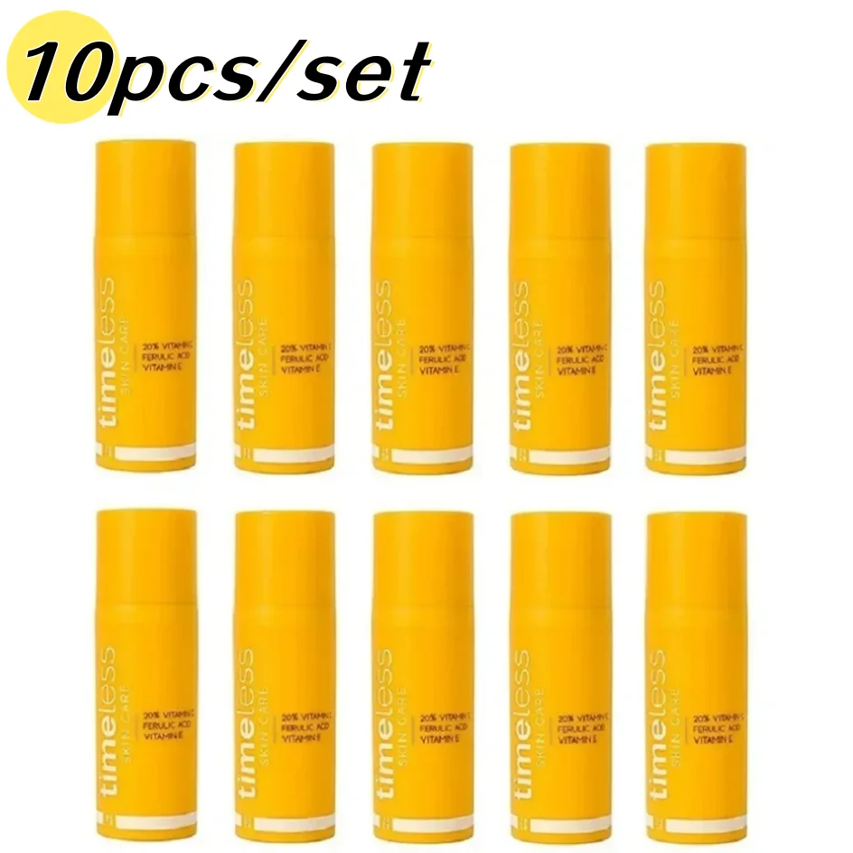 

10pcs Timeless 20% Vitamin C Essence Anti Wrinkles Anti-Aging Brighten And Tighten Fade Acne Marks Vitamin E Skin Whitening 30ml