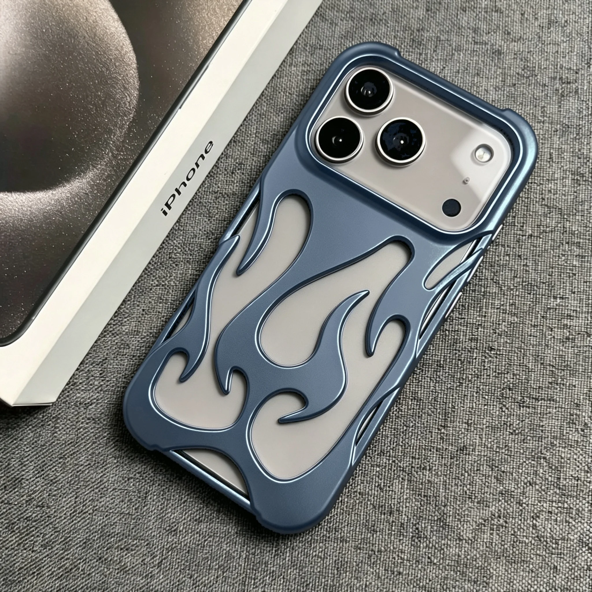 Skin-Friendly Hollow Flame Pattern Anti-Drop TPU Phone Case Cover