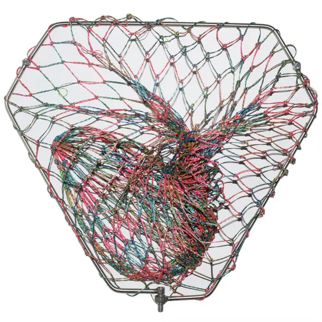 Stainless Steel Sloid Folding Ring Landing Net of Replace Strong Fishing Net Brail Net Accessories 40cm-60cm,Mesh 20mm to 40mm