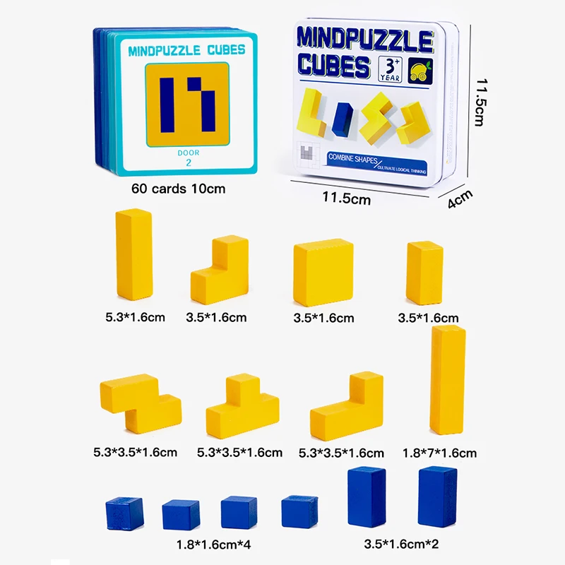 Educational Wooden Puzzle Blocks for Shape-Based Learning and Mind Stimulation in Preschoolers