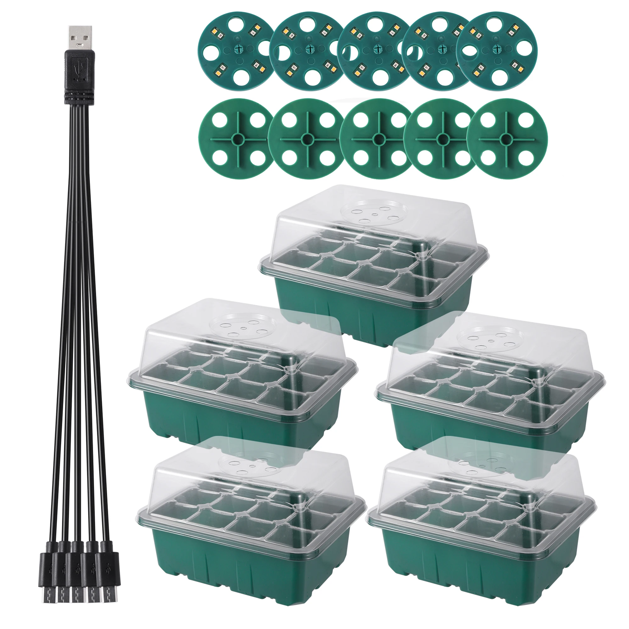 Seed Starter Kit with Grow Light and Humidity Dome
