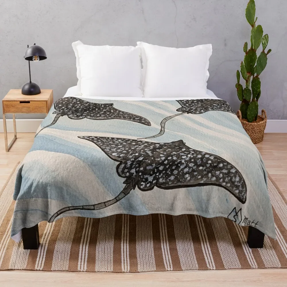 

Spotted Eagle Rays Throw Blanket Luxury Brand Thermal Decorative Sofa Beach Blankets