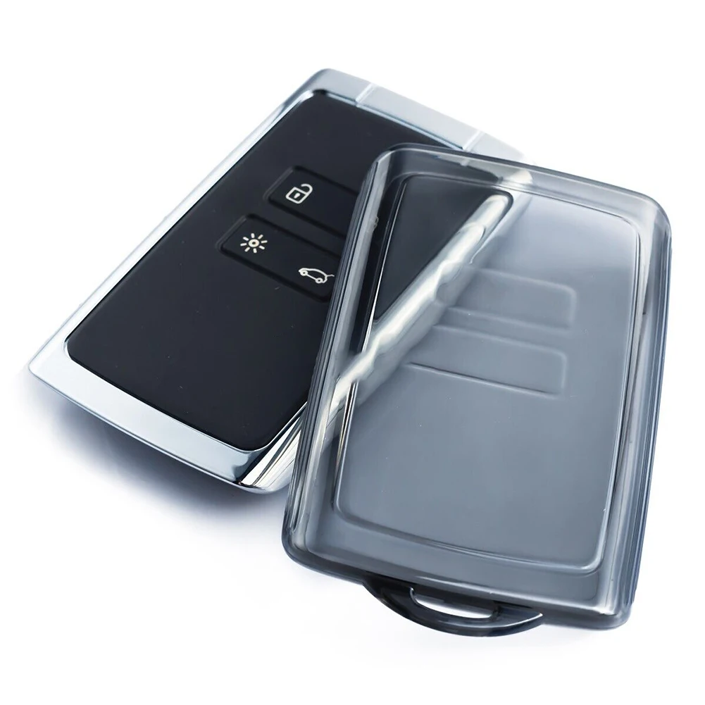 

1pcs Key Case Fits For Renault Koleos Kadjar Captur Kiger Black Transparent Car Key Fob Case Cover Key Shell