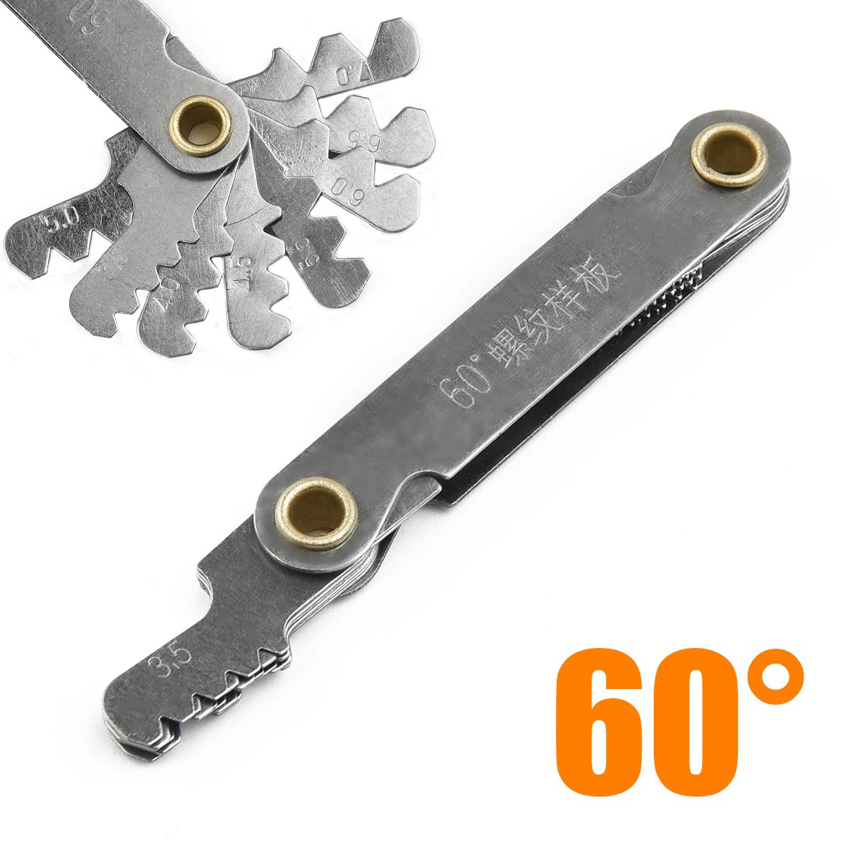 Thread Pitch Cutting Gauge Tool Set 55 And 60&deg; Inch And Metric Thread Gauge Template Blade Measuring Tool 1Pcs