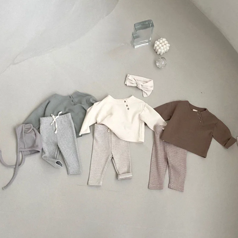 0-24M Newborn Baby Boys Girls Cotton Casual Long Sleeve T-Shirts Spring Autumn Toddler Infant Kids Clothing Outfits