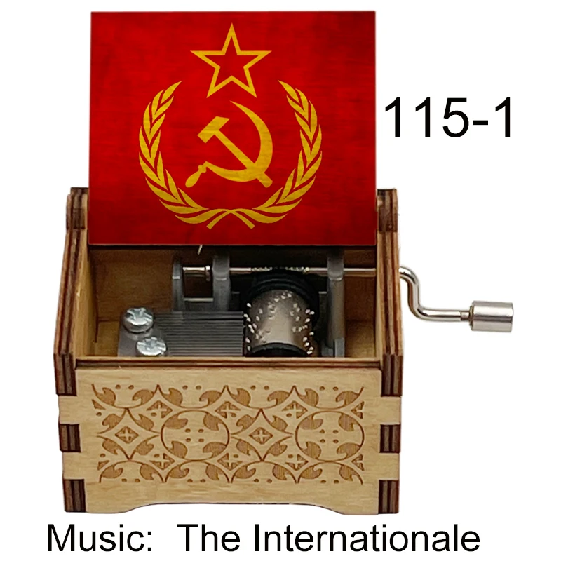 Color Print The Internationale Music Box Hand Musical Box Gift for Friends Father Mother Friends Grandfather New Year Gift