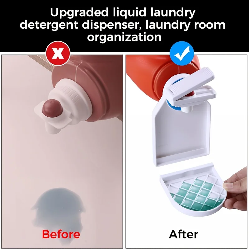Spill-Free Laundry Detergent Dispenser Cup Holder with Push-Pause Spray Nozzle,Space-Saving,Laundry Room Accessories