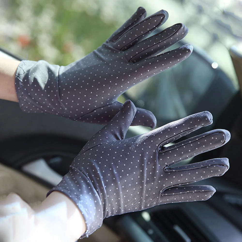 Fashion 1Pair Summer Spandex Elastic Spring Driving Gloves Sunscreen Dots Gloves Women Gloves