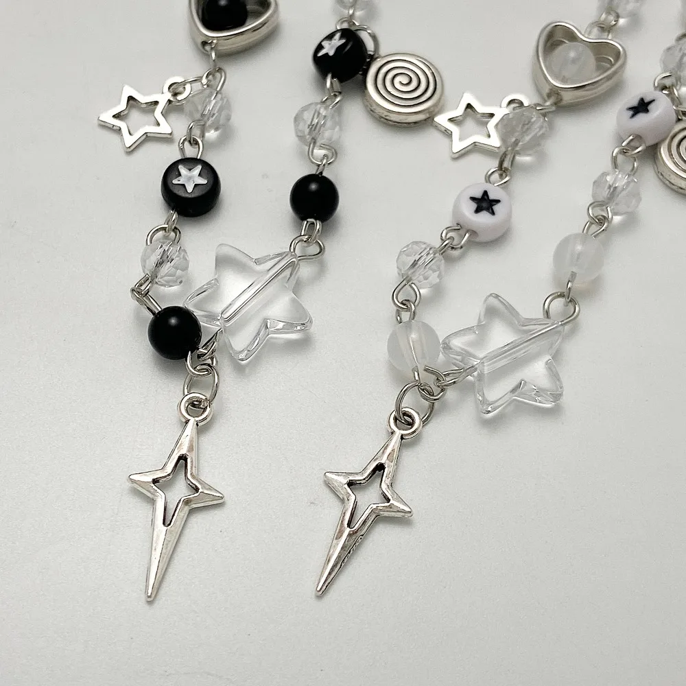 New Alloy Hollow Five-pointed Star Bracelet Adjustable Vintage Tredny Y2K Couple Bracelets Punk Matching Bracelets