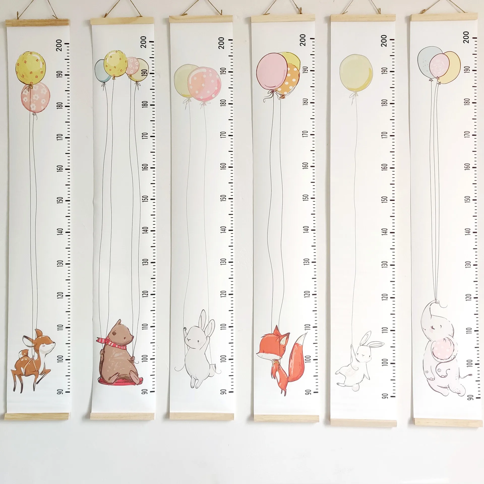 Wall Stickers Wooden Canvas Wall Growth Charts Baby Hanging Decorative Chart Height Measure Ruler Removable Wall Sticker for Kids Child Room
