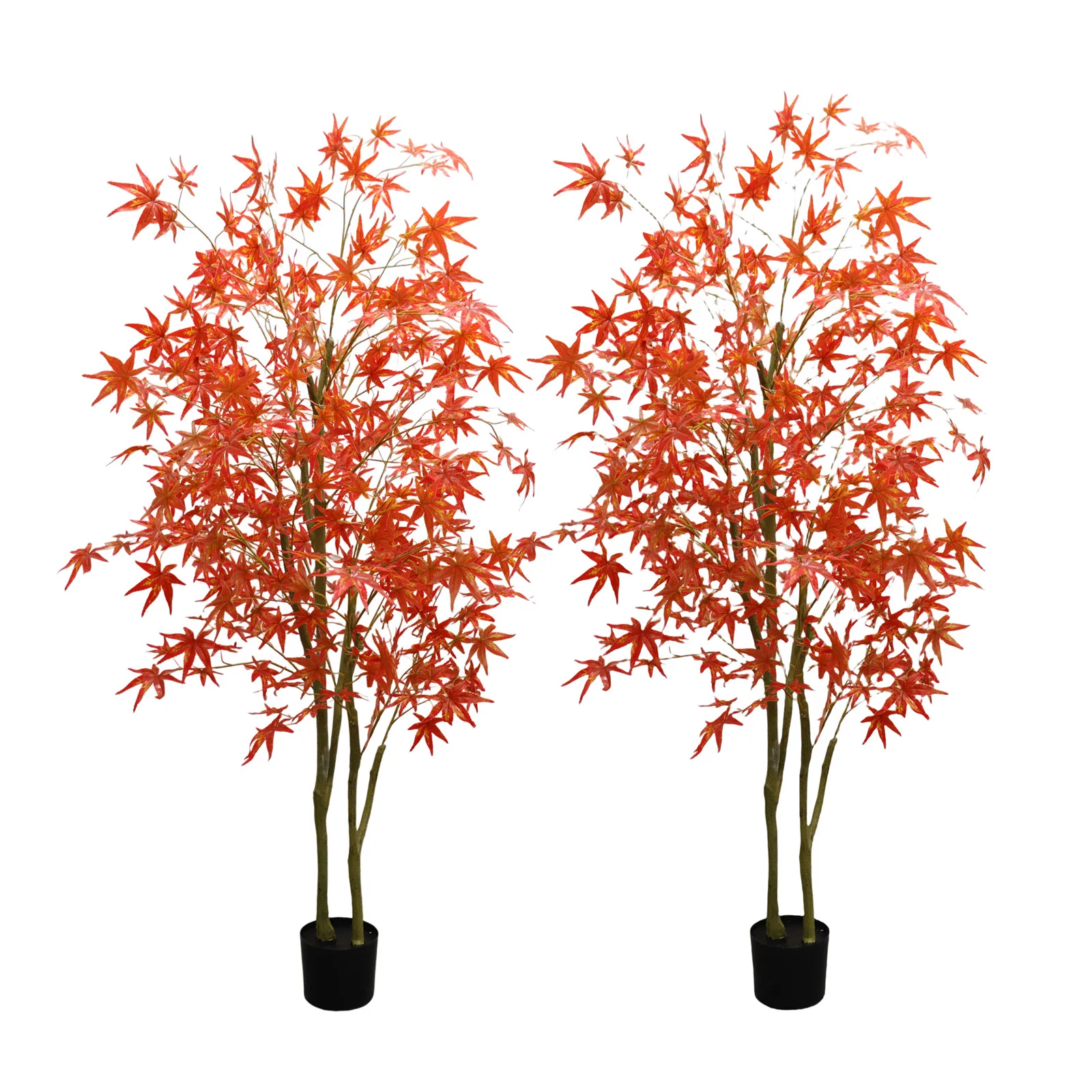 2 Stück künstlicher Ahornbaum, 120 cm/150 cm/180 cm hoch, gefälschter Ahornbaum, künstlicher Baum, roter Ahorn, künstlicher Baum für Zuhause, Garten, Büro – Detail 5